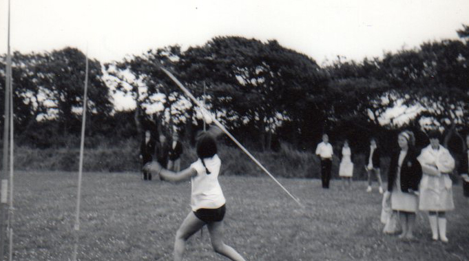 Kay throwing the javelin